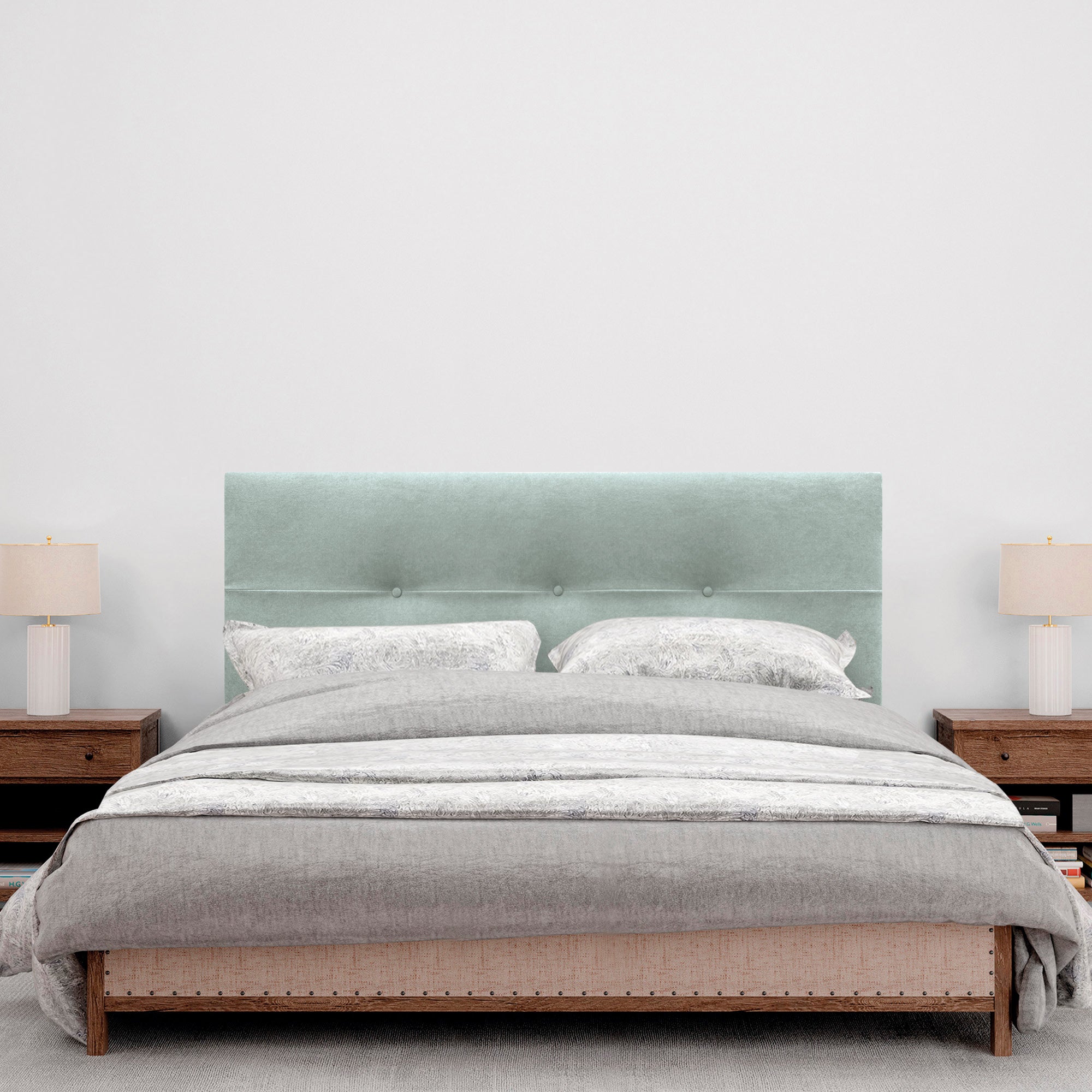 DHOME Cabecero de Tela AQUALINE Pro cabeceros Cabezal tapizado Cama Lujo (Verde Agua, 150cm) - 4