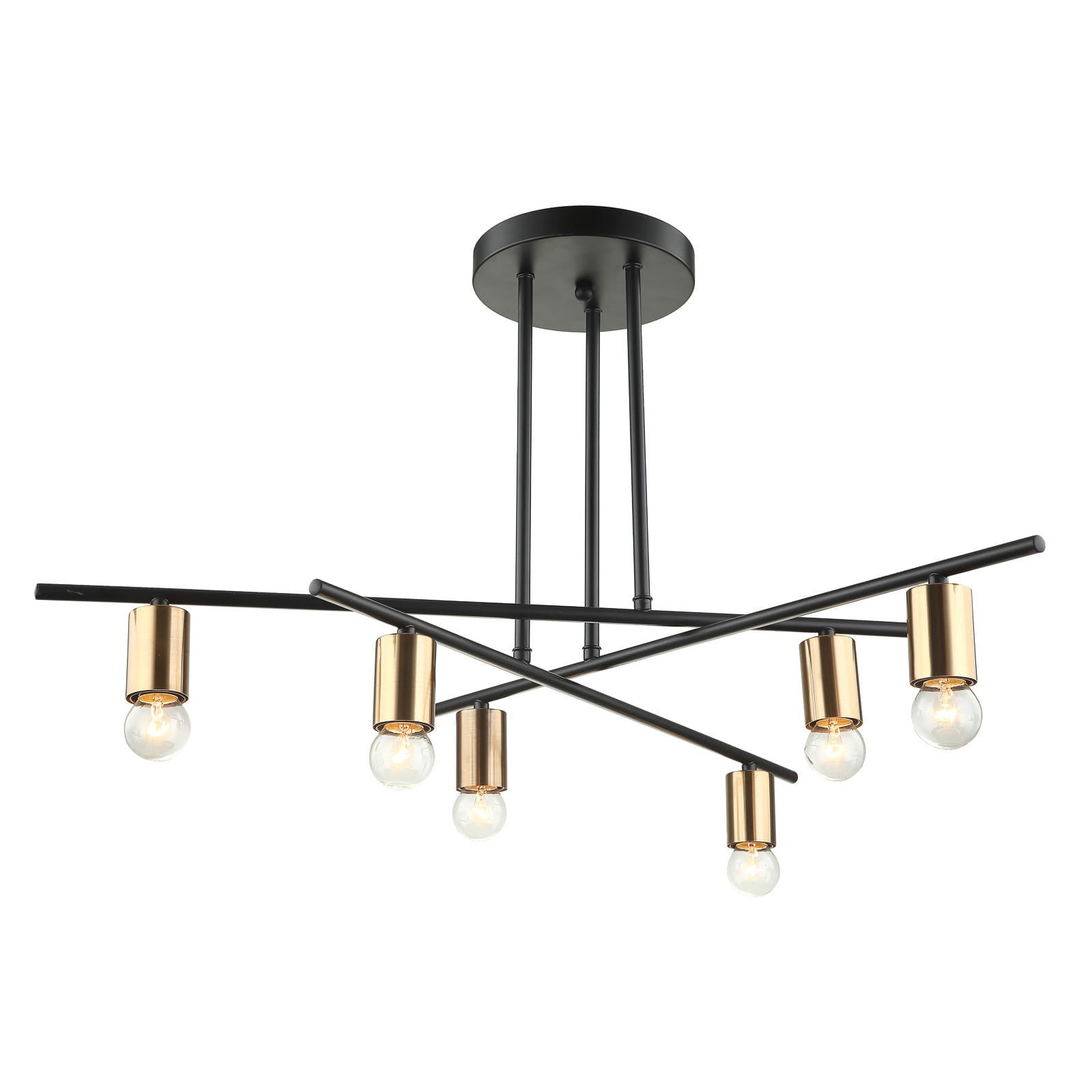Lampa wisząca Normani czarno-złota 6 x E27 x 60W wym:45x69x69cm Italux
