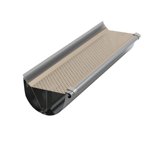 Pare feuille gouttière alu demi-ronde 25 zinc ou PVC - 2 m - ALUHOME