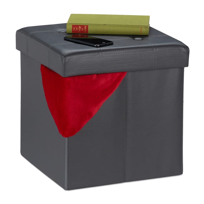 Pouf Contenitore Home Tresor - , Pouffe Poggiapiedi In Ecopelle