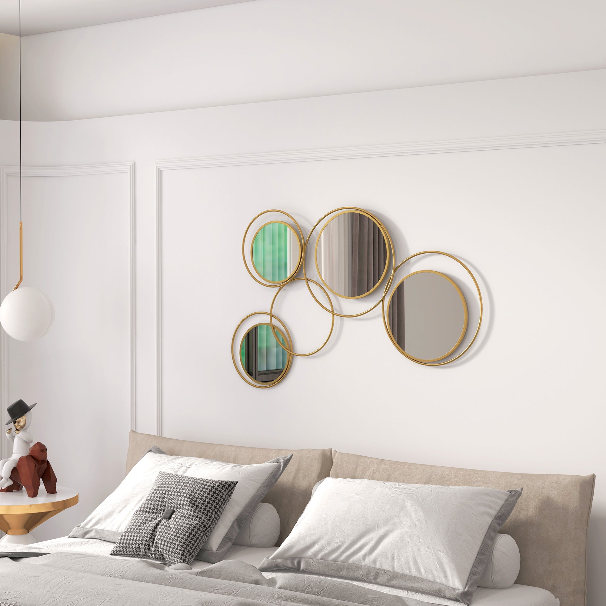 Homcom Espejo Decorativo Metal 110X68x2 Cm Oro , Leroy Merlin