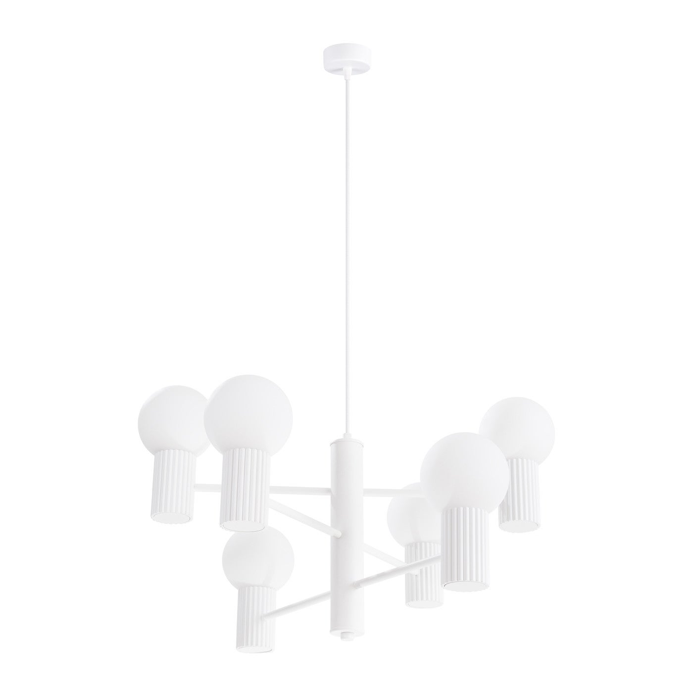 Lampa wisząca HALO biała 6 x G9 x 8W wym:230x64x64cm Sollux Lighting