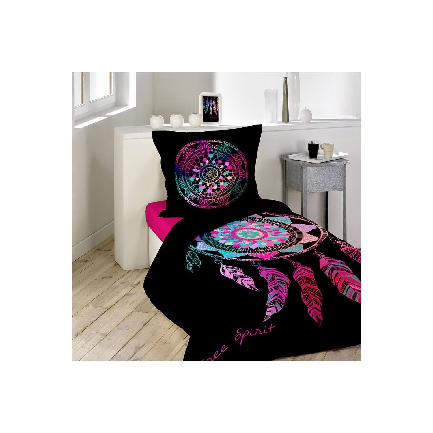 Houss d coutt 140x200 cm + 1 tai d'orillr 100% Coton Houss d coutt 140x200 cm + 1 tai d'orillr 100% Coton