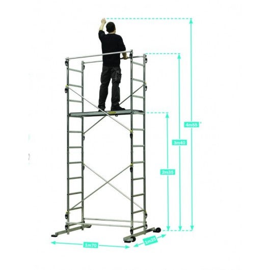CENTAURE - Échafaudage TEK'UP - hauteur travail max : 4,55m - aluminium - Réf : 238703 - 5