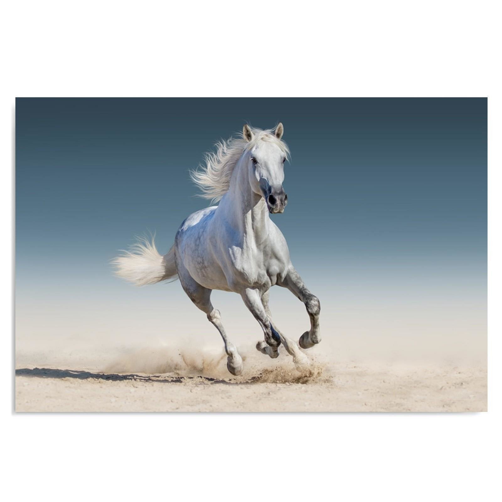 Tableau Toile Chevaux Au Galop - 120x40 Cm, 3 Chevaux, Décoration Murale Chambre, Salon, Bureau