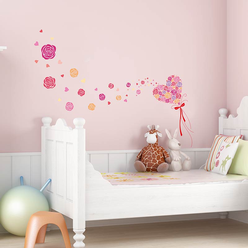 Adesivo Volare cuori e rose - Sticker adesivo - adesivi murali - - 2