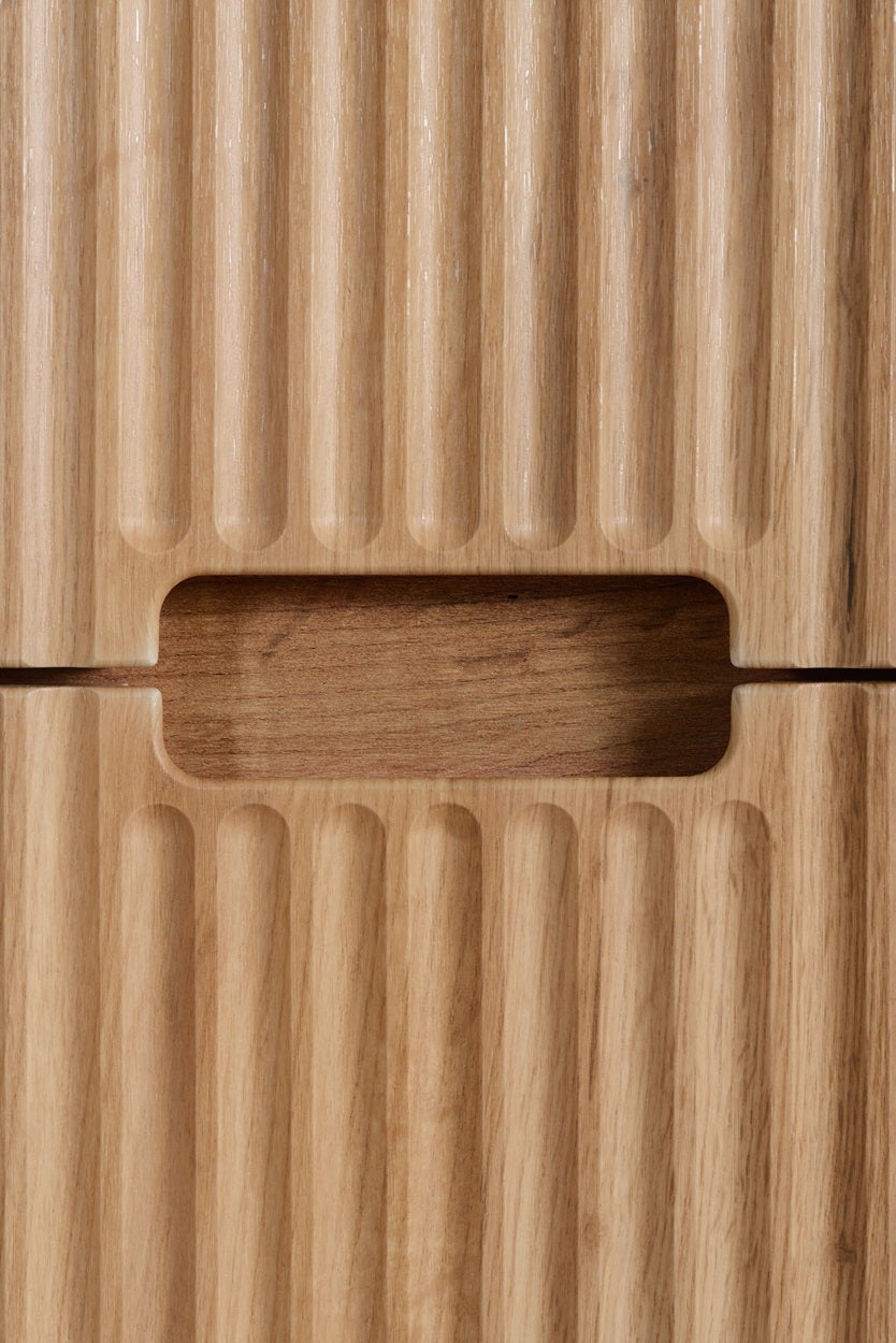 Meuble colonne de salle de bain suspendu VENA chêne 36 x 136 cm - 7