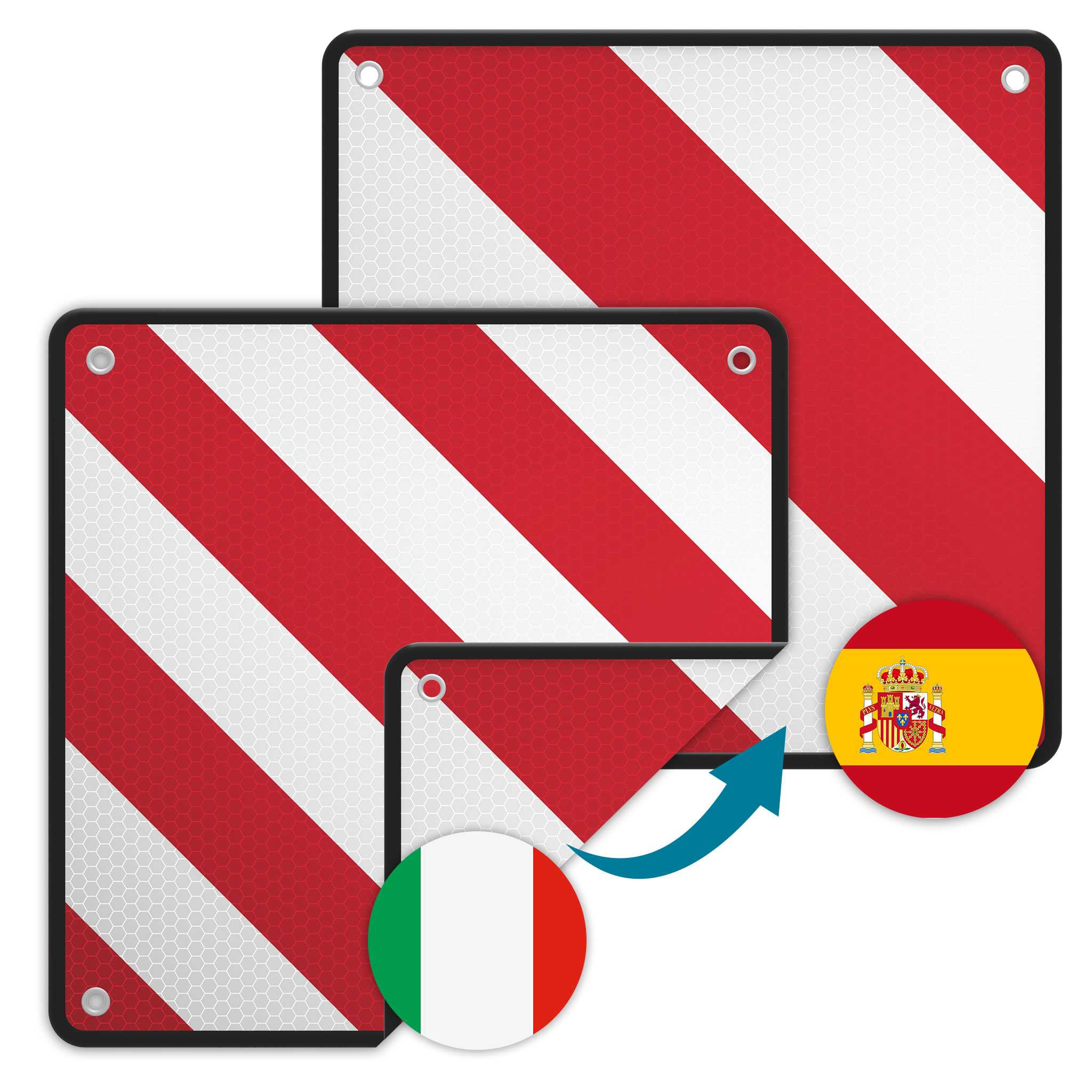 2in1 Réflecteur Vélos De Signalisation Italie Et Espagne Pour Porte Velos Camping Cars Homologue 76796282
