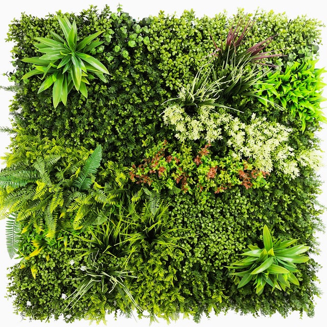 Mur végétal artificiel Prairie Color 1 m × 1 m – plaque décorative plantes synthétiques intérieur extérieur terrasse