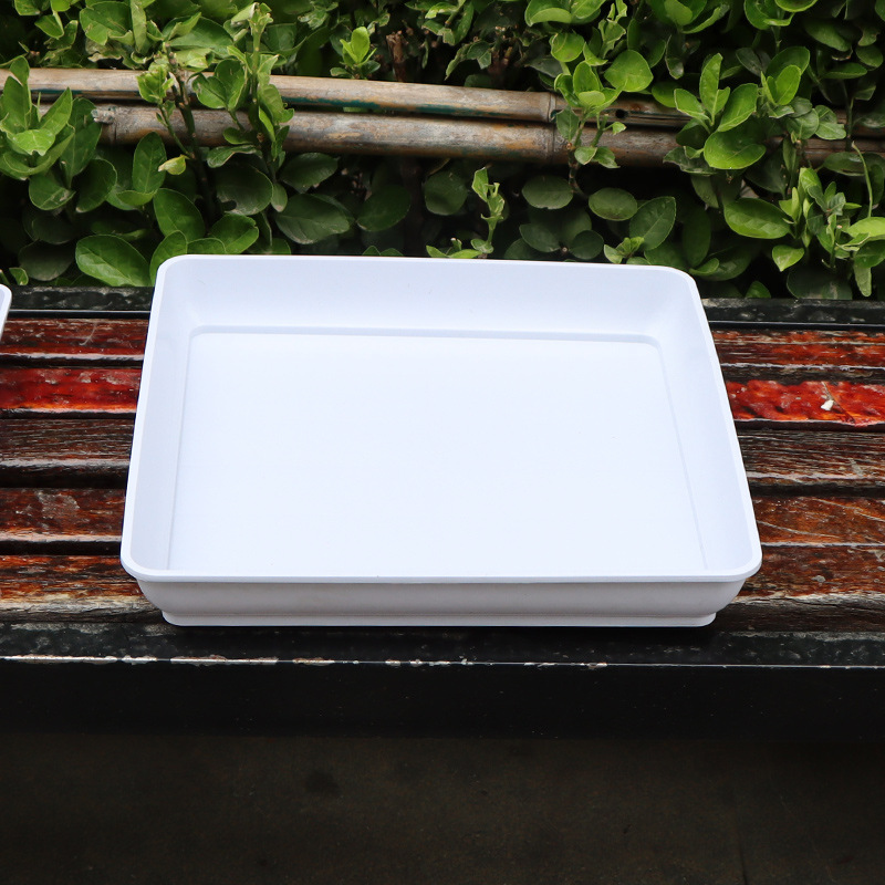 Biała plastikowa doniczka 25*25 cm, kwadratowa tacka ociekowa, odpowiednia do użytku wewnątrz i na zewnątrz, 2 sztuki