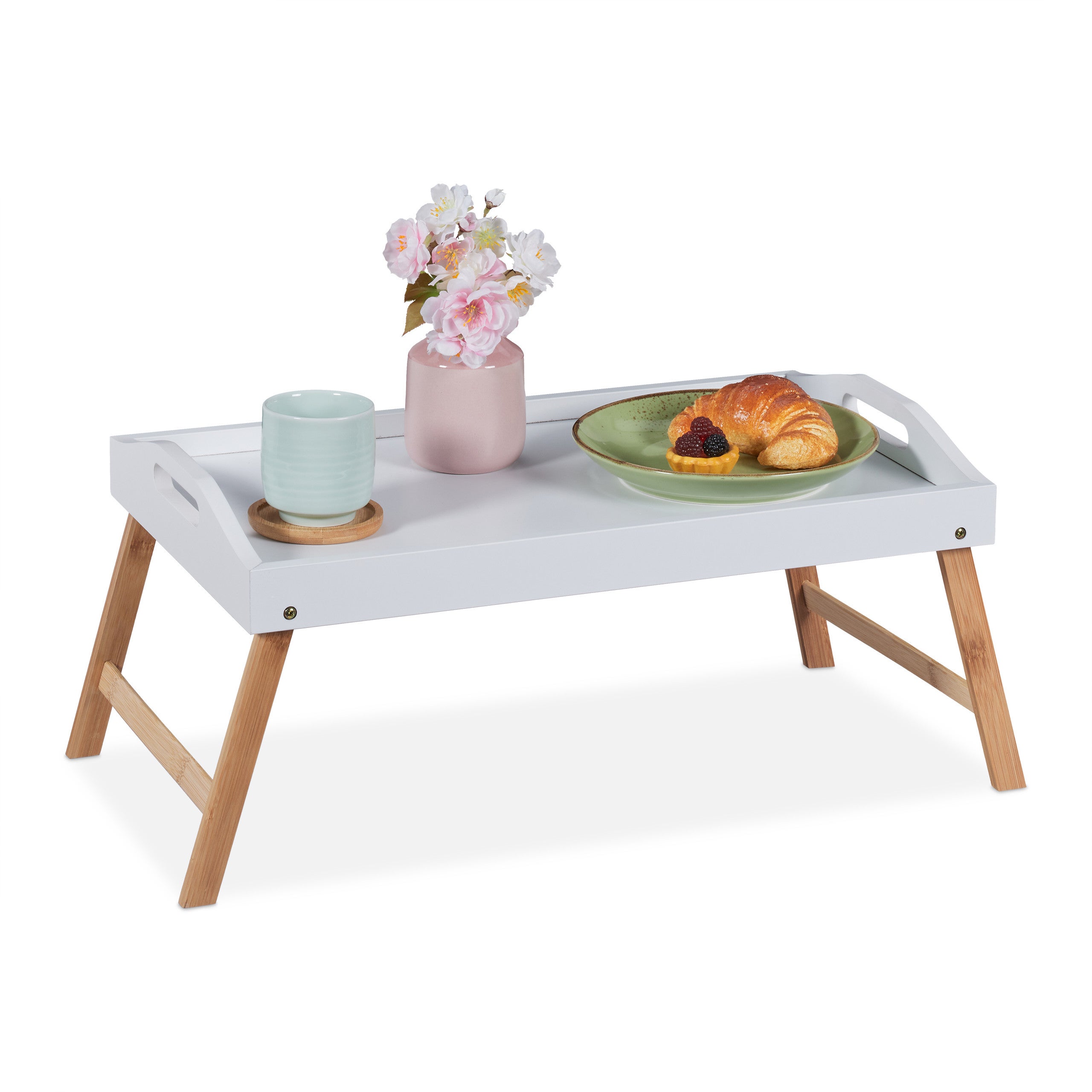 Tavolino Pieghevole In Bambù, Tavolo Per Laptop, Tavolo Pieghevole Laptop Lapdesk Regolabile In Altezza Tavolo Per La Colazione Per Divano Letto Colore Legno 66 X 30 X 35 Cm 73745927 - Foto 2