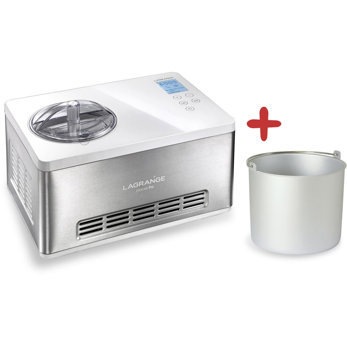 Maszyna do lodów Lagrange Glaces Pro 2L podwójna miska inox i duża pojemność