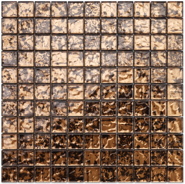 Mosaico su rete per bagno cucina da interno in vetro BALTIC AMBER - 30 x 30cm