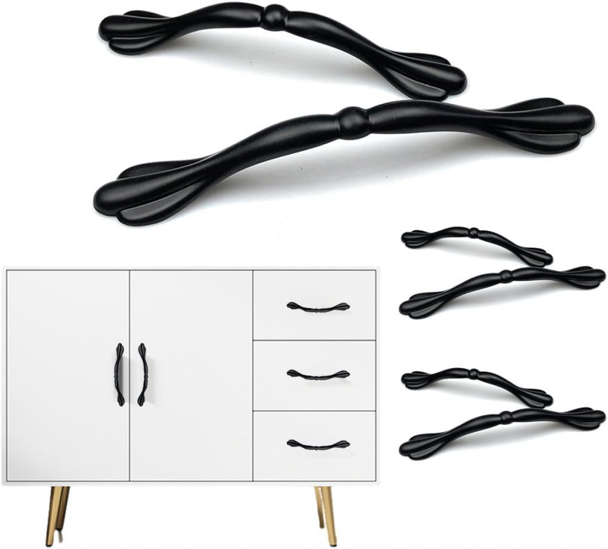 6 buc mânere de dulap de bucătărie din aliaj de aluminiu de 128 mm, mânere de uși de mobilier, mânere de dulap cu șuruburi de 16,5 * 2,5 cm.