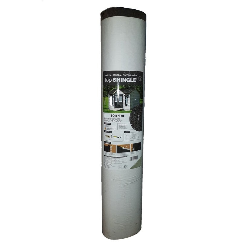 Rouleau de bardeau bitumé shingle 10 m² (10 x 1 m) - Gris anthracite - 4