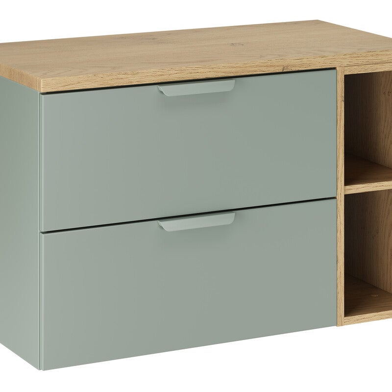 Szafka pod umywalkę nablatową ASTER GREEN 60cm zielony mat - zestaw 80cm z blatem i regałem 20cm COMAD 1 szt.