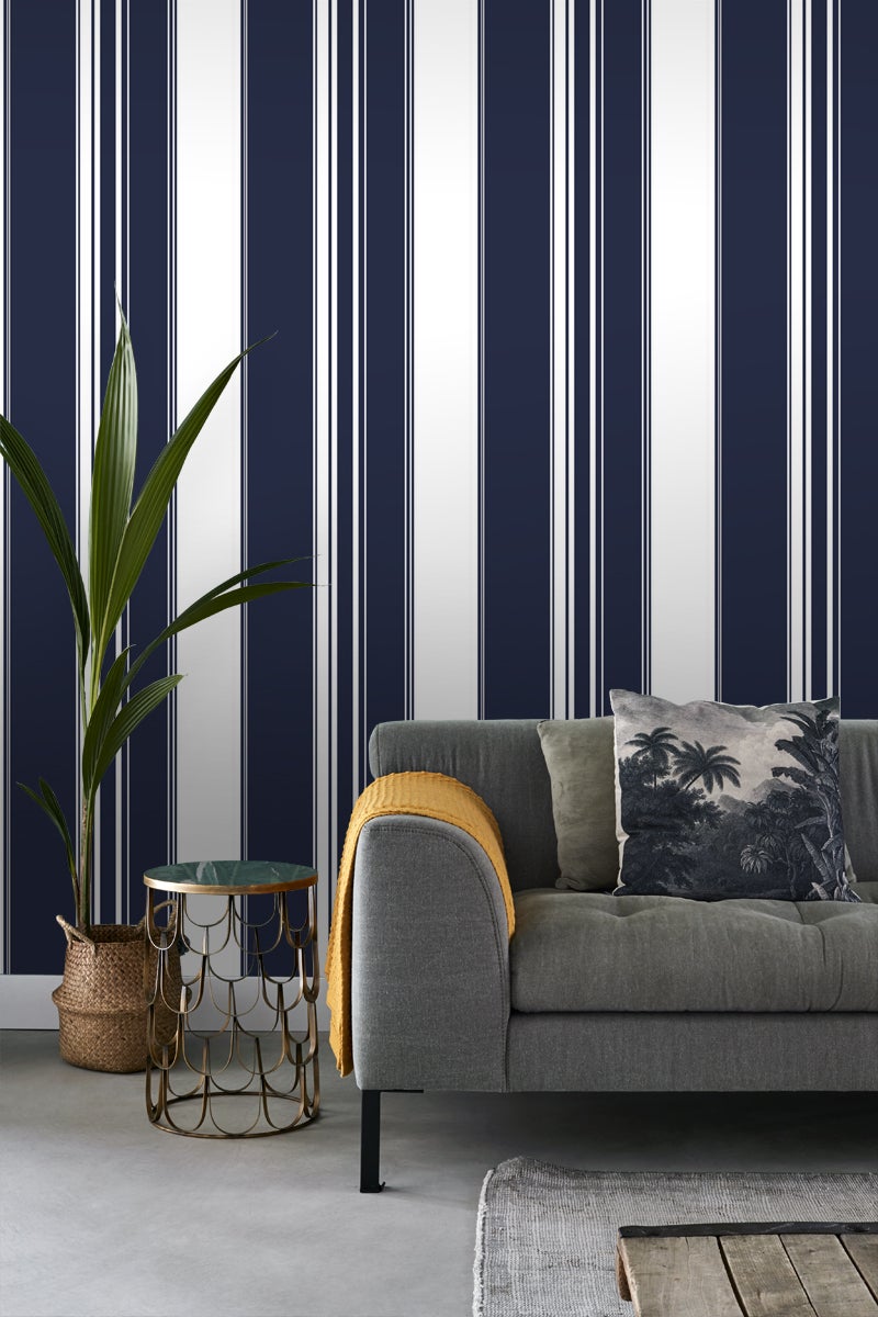 Papier peint à rayures bleu marine - 53 cm x 10.05 m - ESTAhome - 4