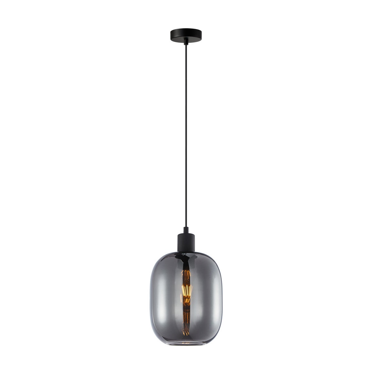 Lampa wisząca Talia czarna-dymiona 1xE27x40W nowoczesna wym: 108 x 18 x 18 cm szkło Italux
