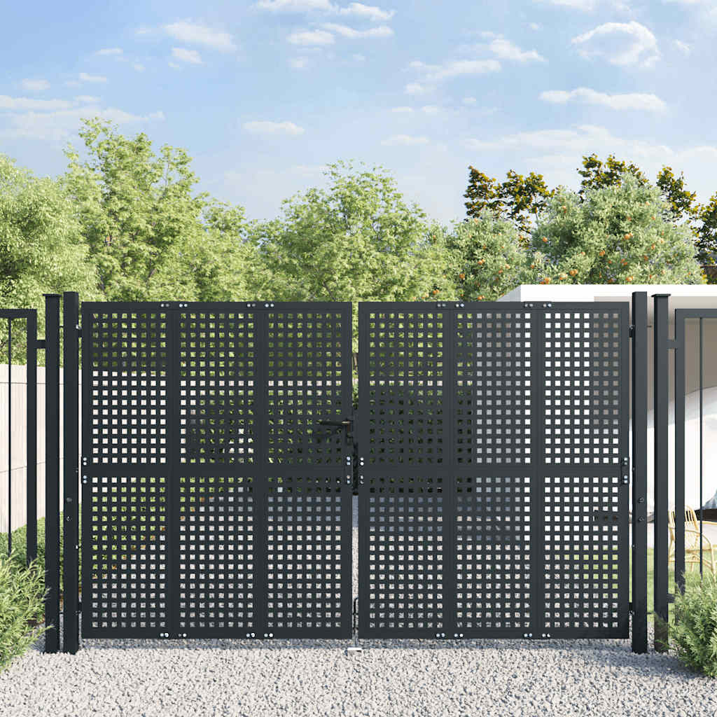 Vidaxl Puerta De Jardín Antracita 300X200 Cm Acero , Leroy Merlin