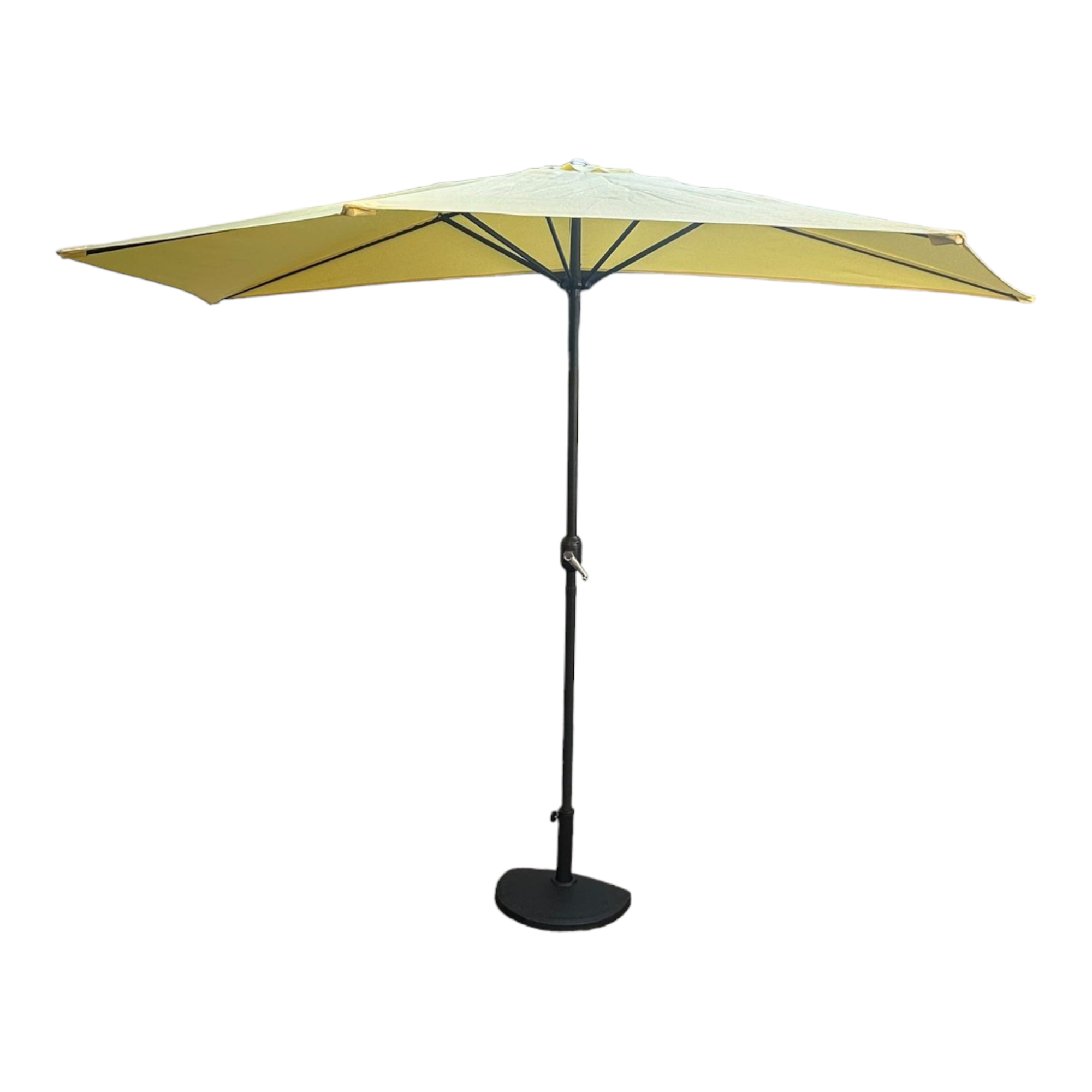 Ombrellone a mezzaluna 3 mt da muro esterno giardino con palo centrale in alluminio Half Moon - Beige - 5