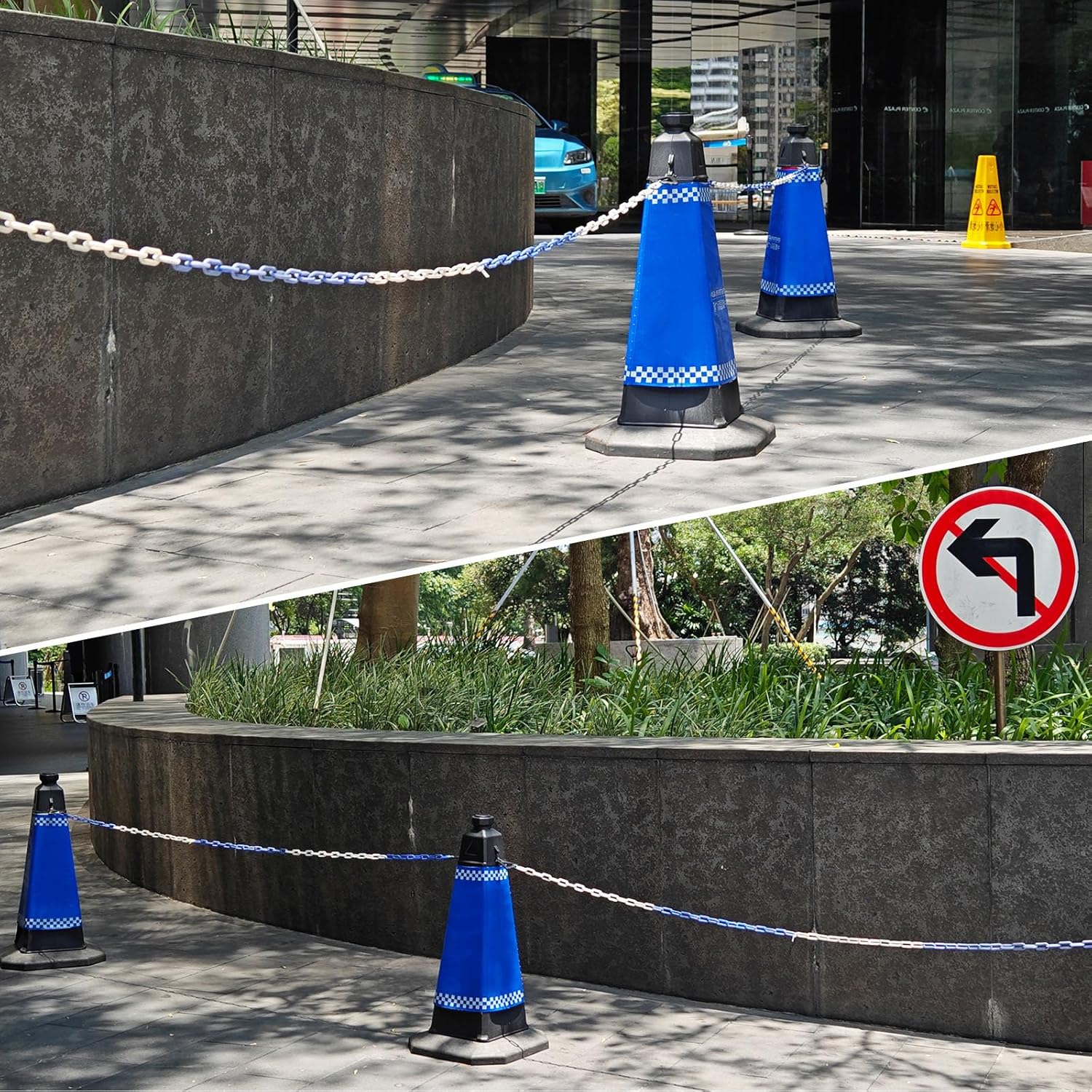 Białe ogniwa łańcucha plastikowego, 700 cm, 6 mm, do barier, parkingów, ogrodzeń, bram i dekoracji - 4