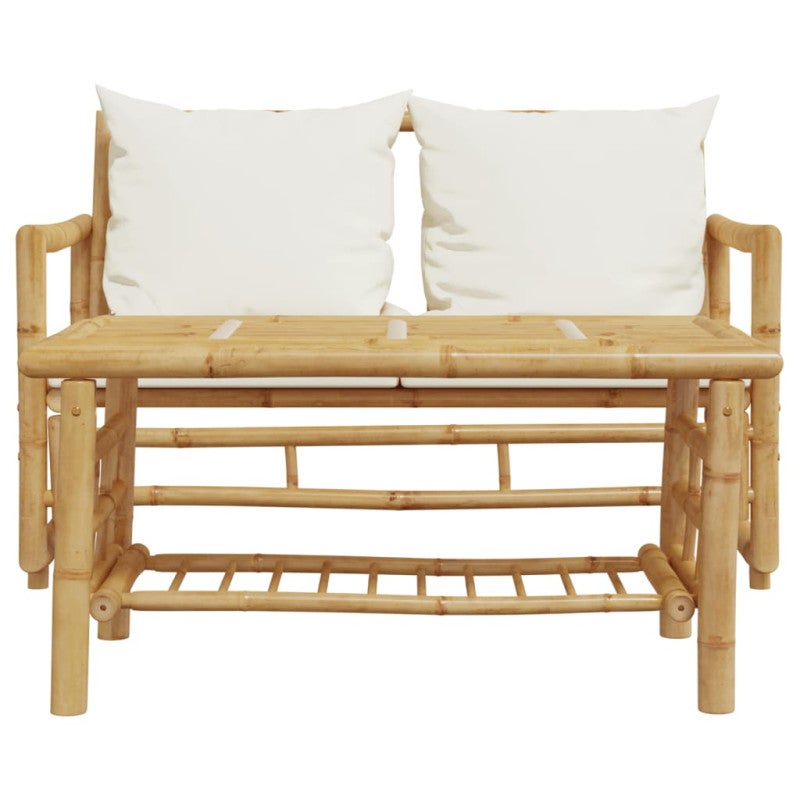 Salon de jardin 2 pcs avec coussins bambou - 4