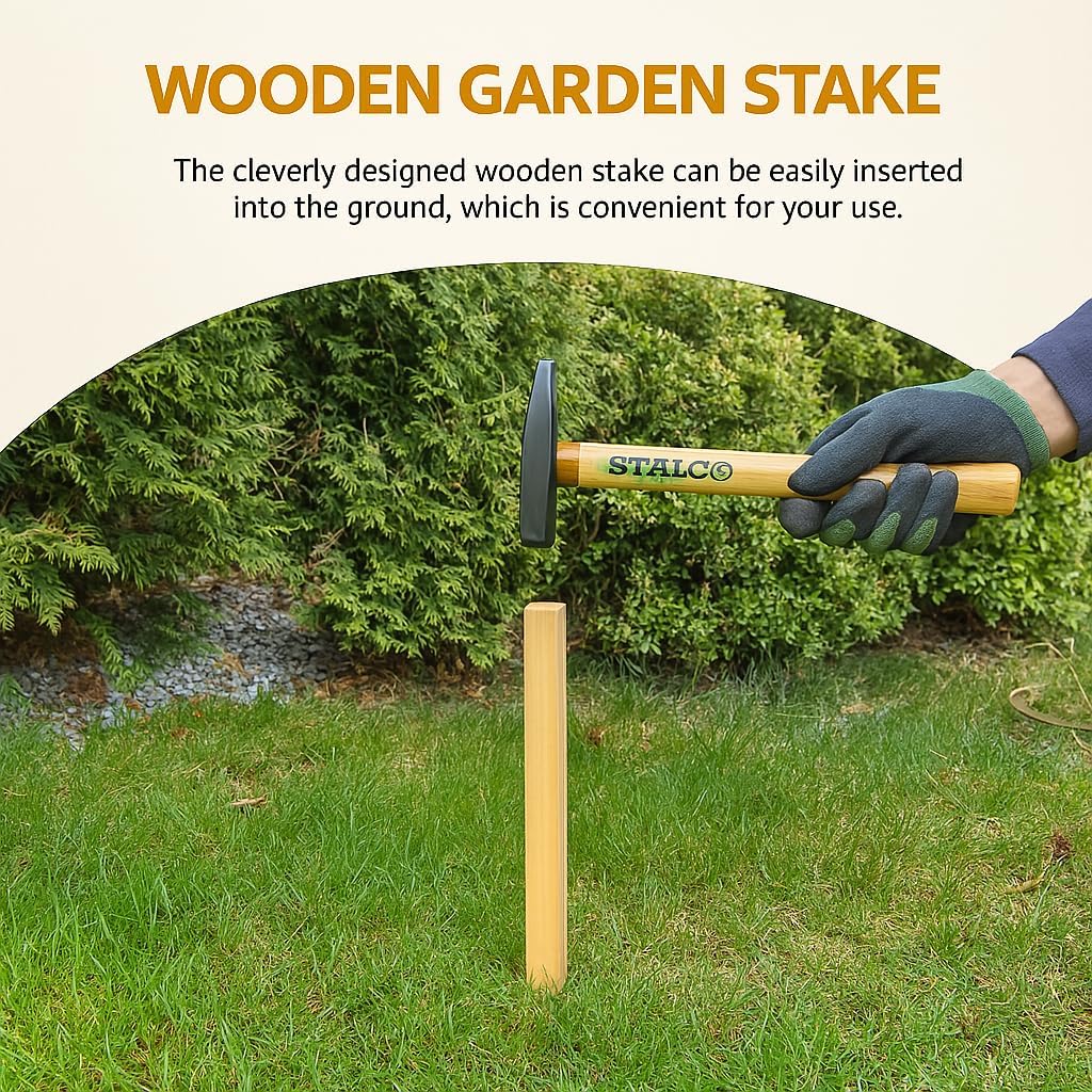 Lot de 15 piquets de chantier en bois traité, 40 cm - 2