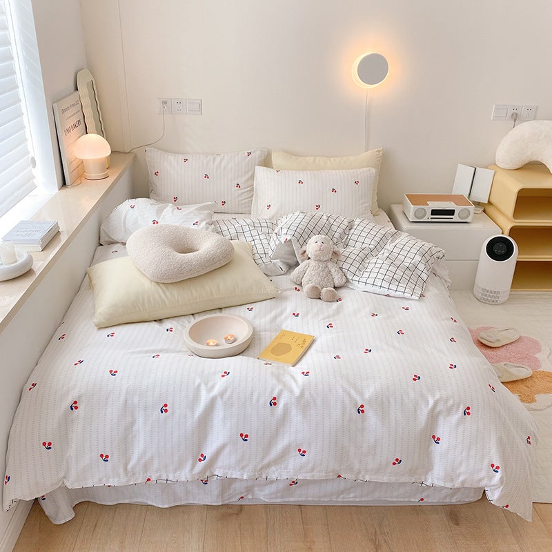 Funda nórdica de 220 x 240 cm con estampado de cerezas, juego de