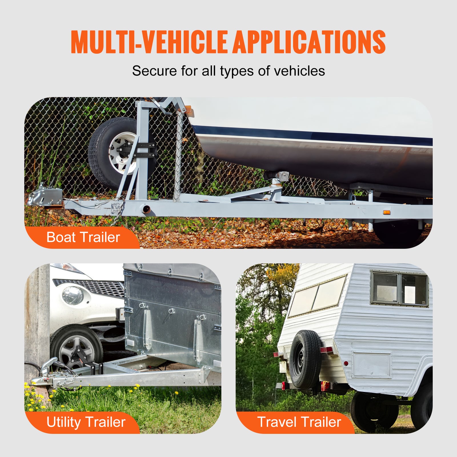 Support Roue de Secours Remorque,VEVOR Porte-pneu de Secours Remorque Capacité 73kg Accessoires Nombreux- Plupart des Roues à 4,5,6,8 Boulons sur - 6