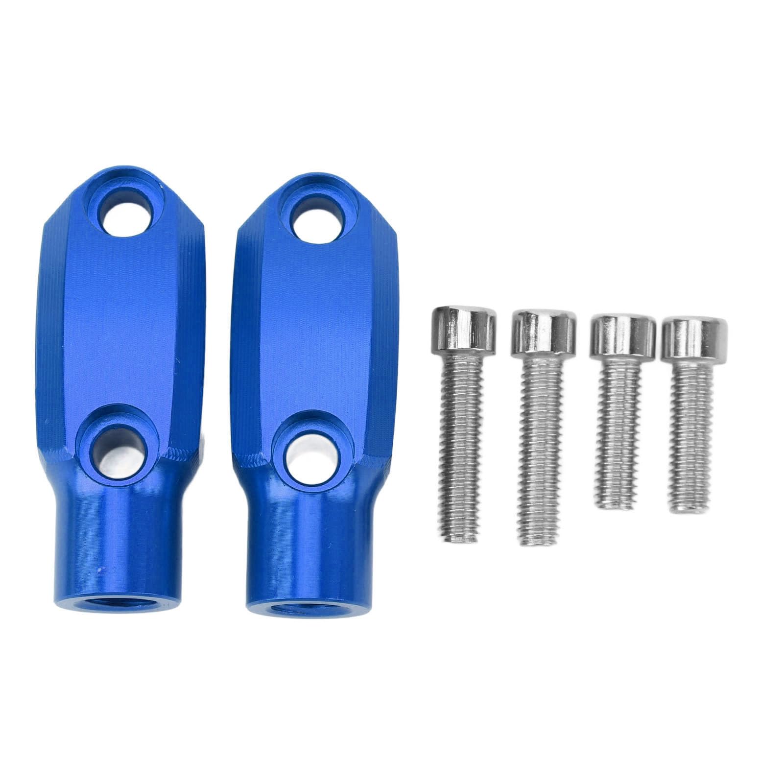 paio di supporti per specchietti moto M10 X 1,5 filettatura oraria regolabile morsetto per specchietto manubrio in ferro per F900XR G310R (blu) - 7