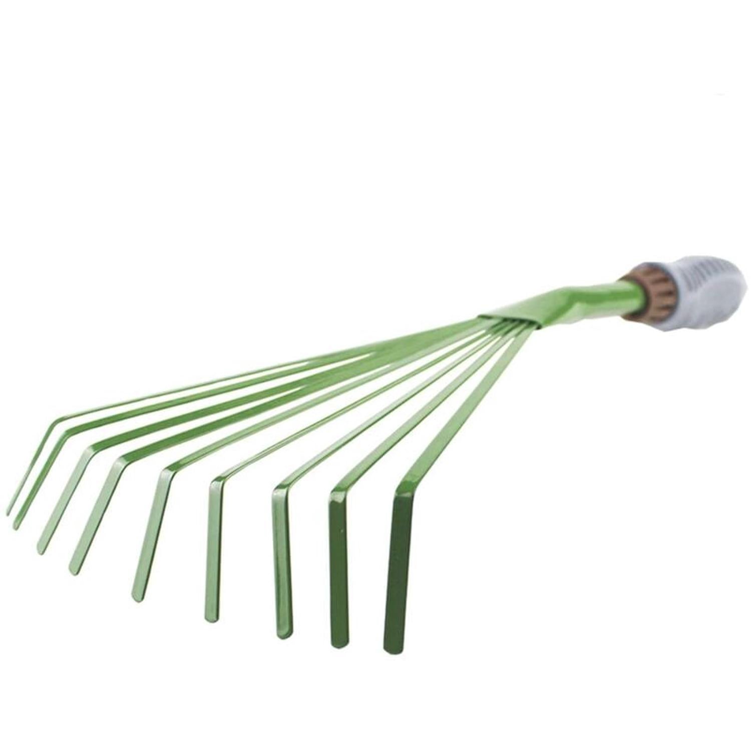 Herbe Rake Balai à Feuilles Neuf Dents Râteau Pratique Dents Débris D'Herbe Râteau Gazon Grand Râteau à Herbe Mini Râteau de Jardin avec Poignée - 2