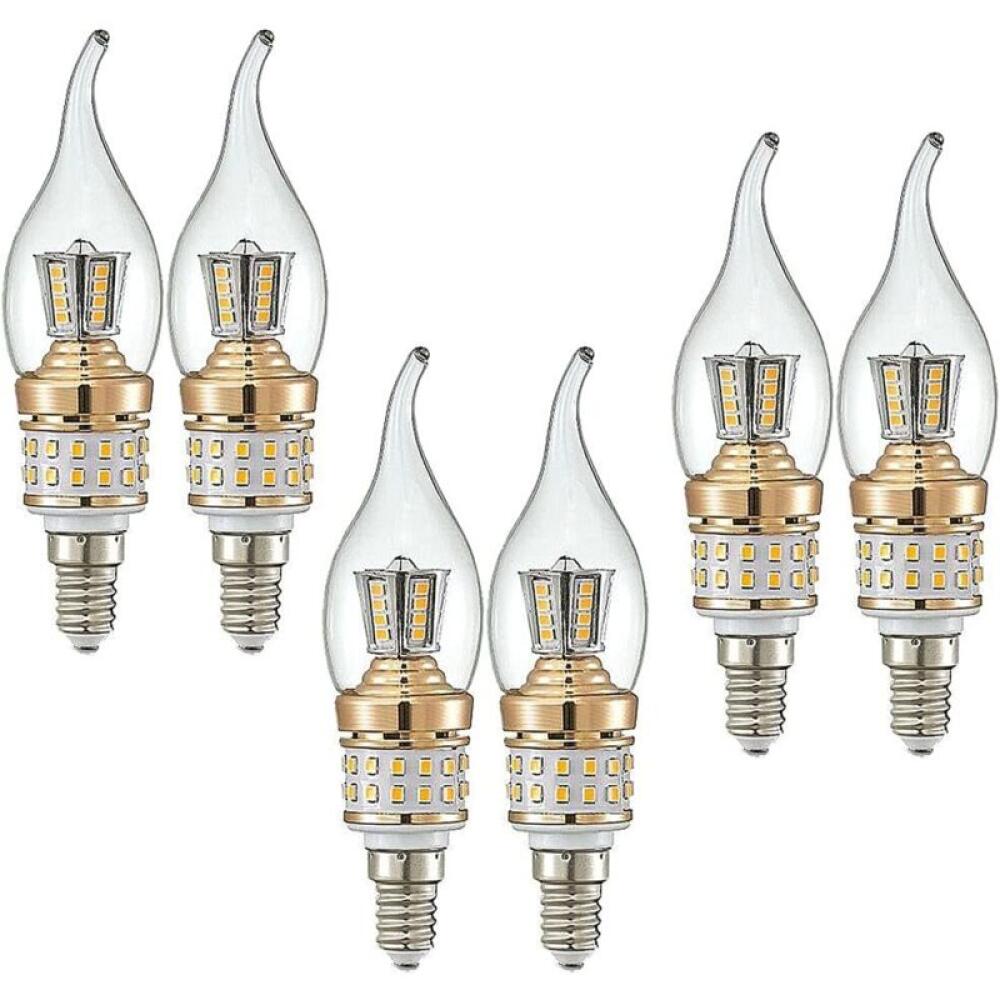 Żarówka LED E14 10W, ciepłe białe światło 3000K, styl retro, energooszczędna (odpowiednik żarówki tradycyjnej 90W), opakowanie 6 sztuk