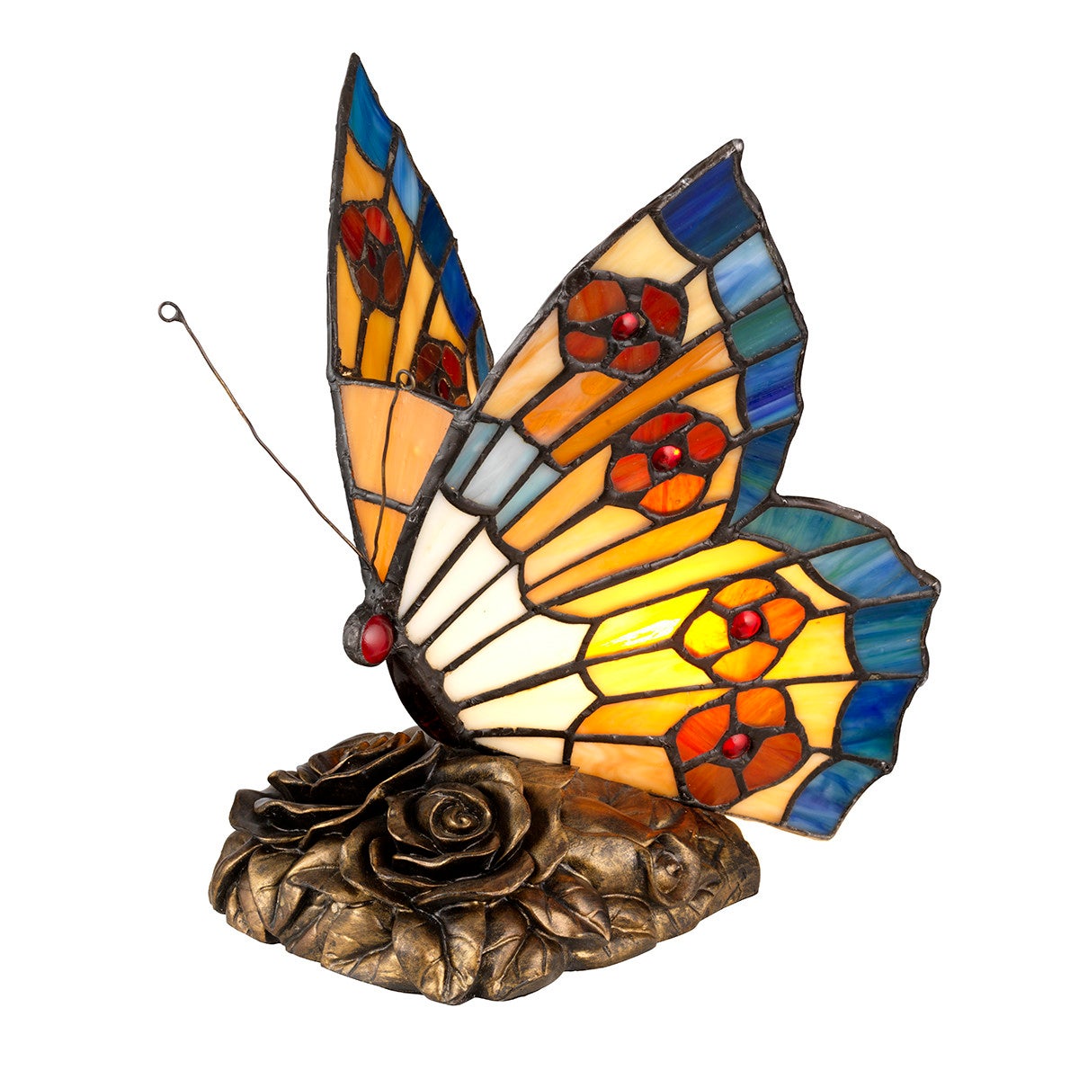 Lampa stołowa witrażowa kolorowa motyl Tiffany Animal Lamps G9 3W Quoizel