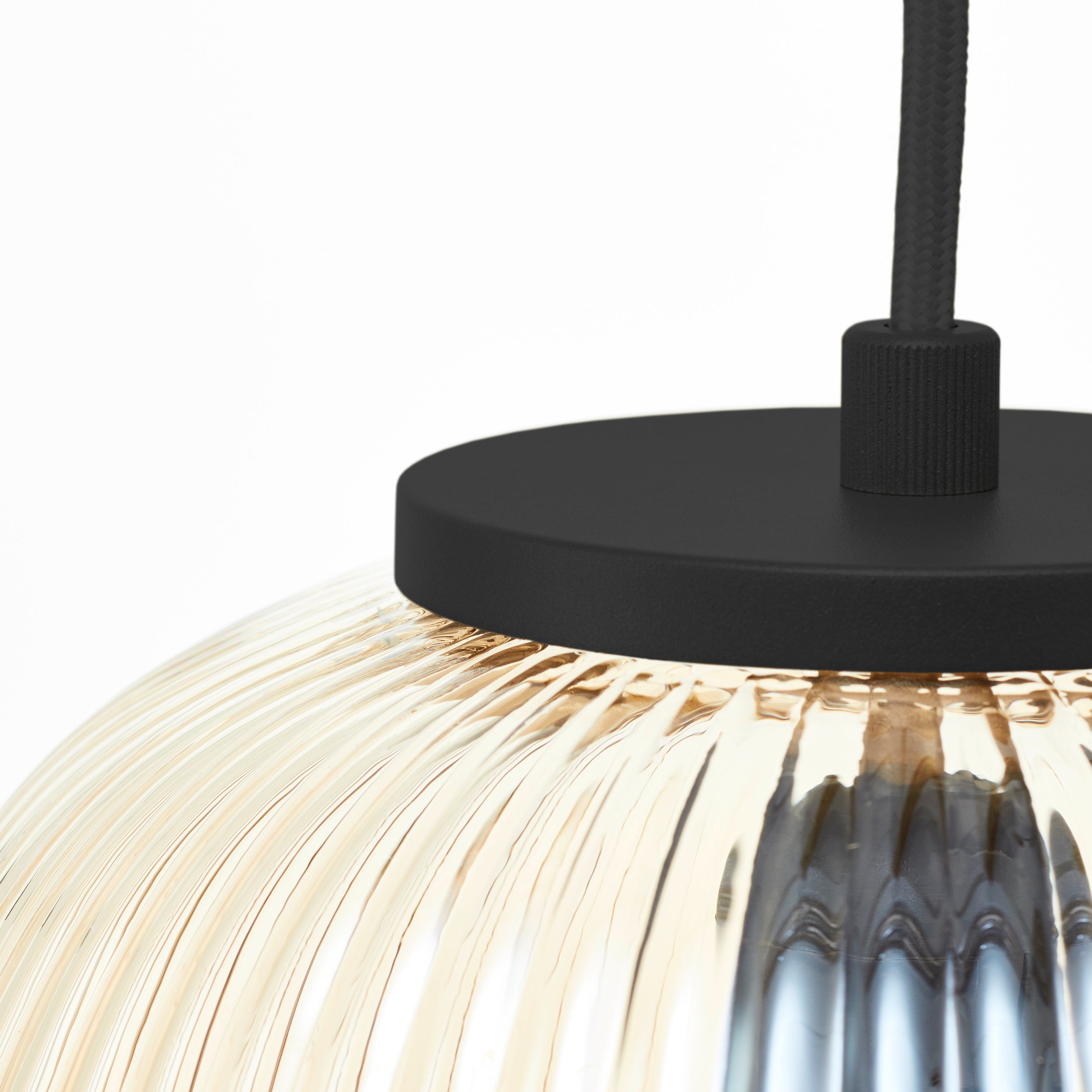 Brilliant Lamp Kaizen 3-lampowa lampa wisząca bursztynowy/matowy czarny metal/brązowe szkło 3x A60, E27, 40 W - 6