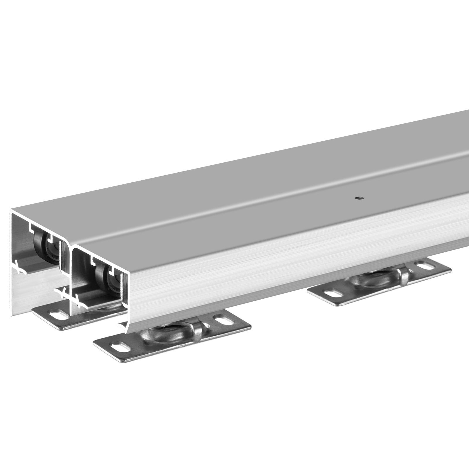 Zestaw prowadnic do drzwi przesuwnych, podwójne szyny, system drzwi przesuwnych 1828 mm VEVOR - 9