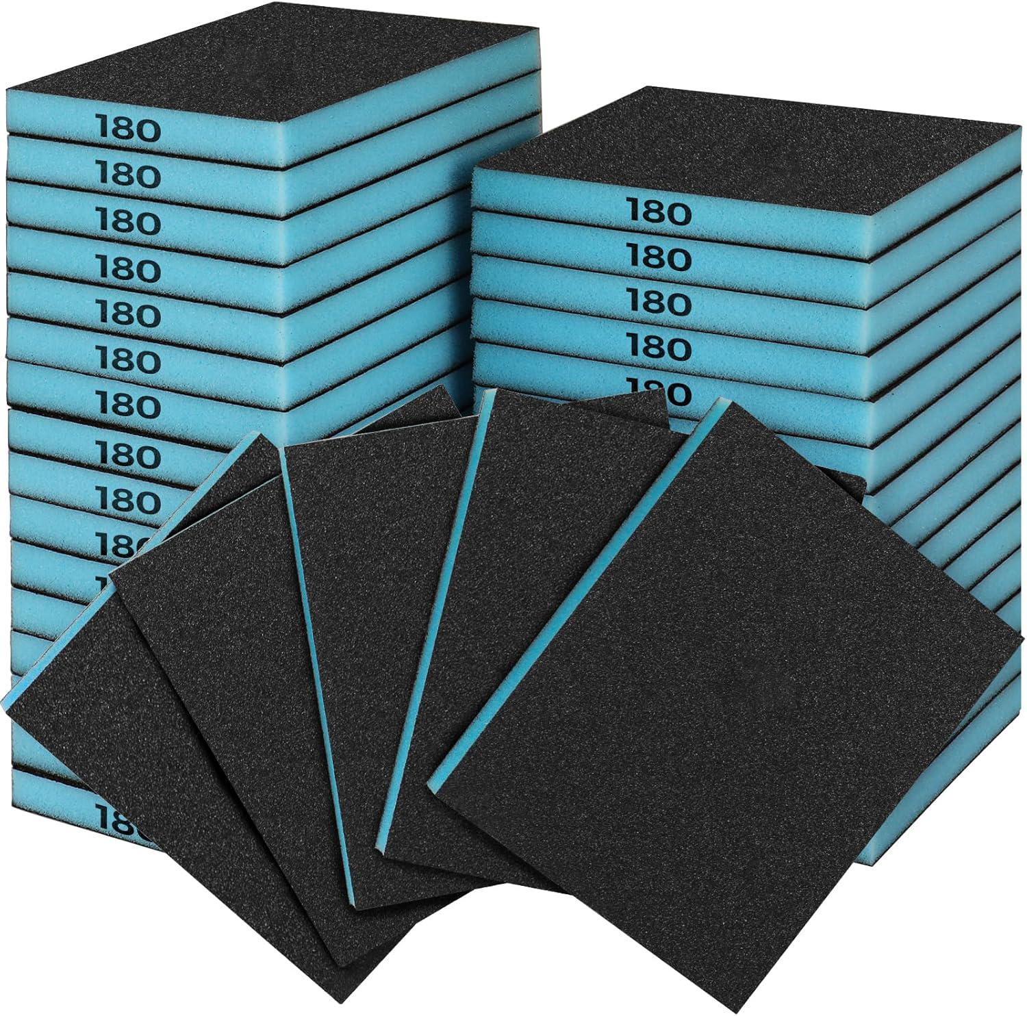 Sruhrak Lot De 18 Blocs Éponges Abrasives Grain 240 - Cale à Poncer Flexible Humide Et Sec Pour Verre, Bois, Auto Et Bricolage