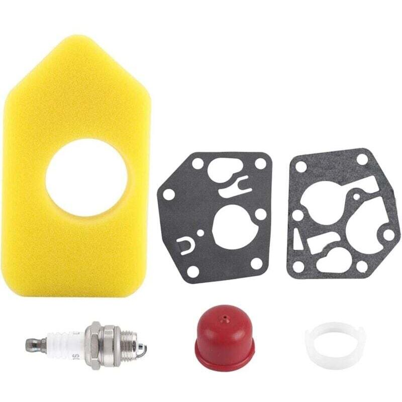 Kit de carburator cu diafragmă și garnitură de bujie cu filtru de aer pentru Briggs & Stratton 795083 698369