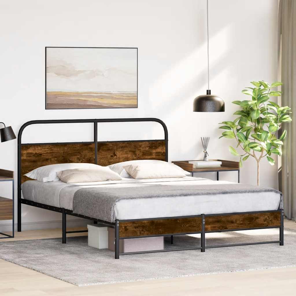 Łóżko Metalowe Rama Łóżka Metalowa Ze Stelażem Pokoj Sypialnia 150x200 cm
