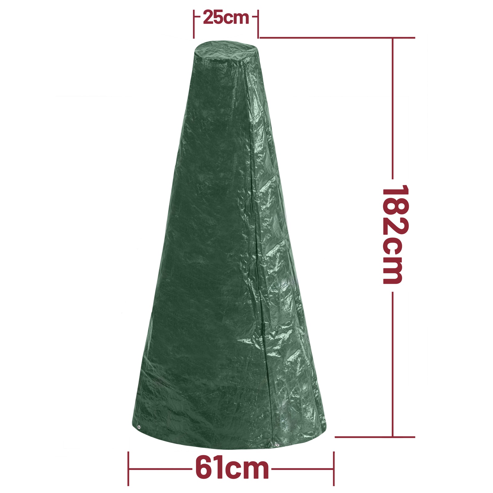 Copertura conica impermeabile per stufa da esterno 61x61x182 cm - 3