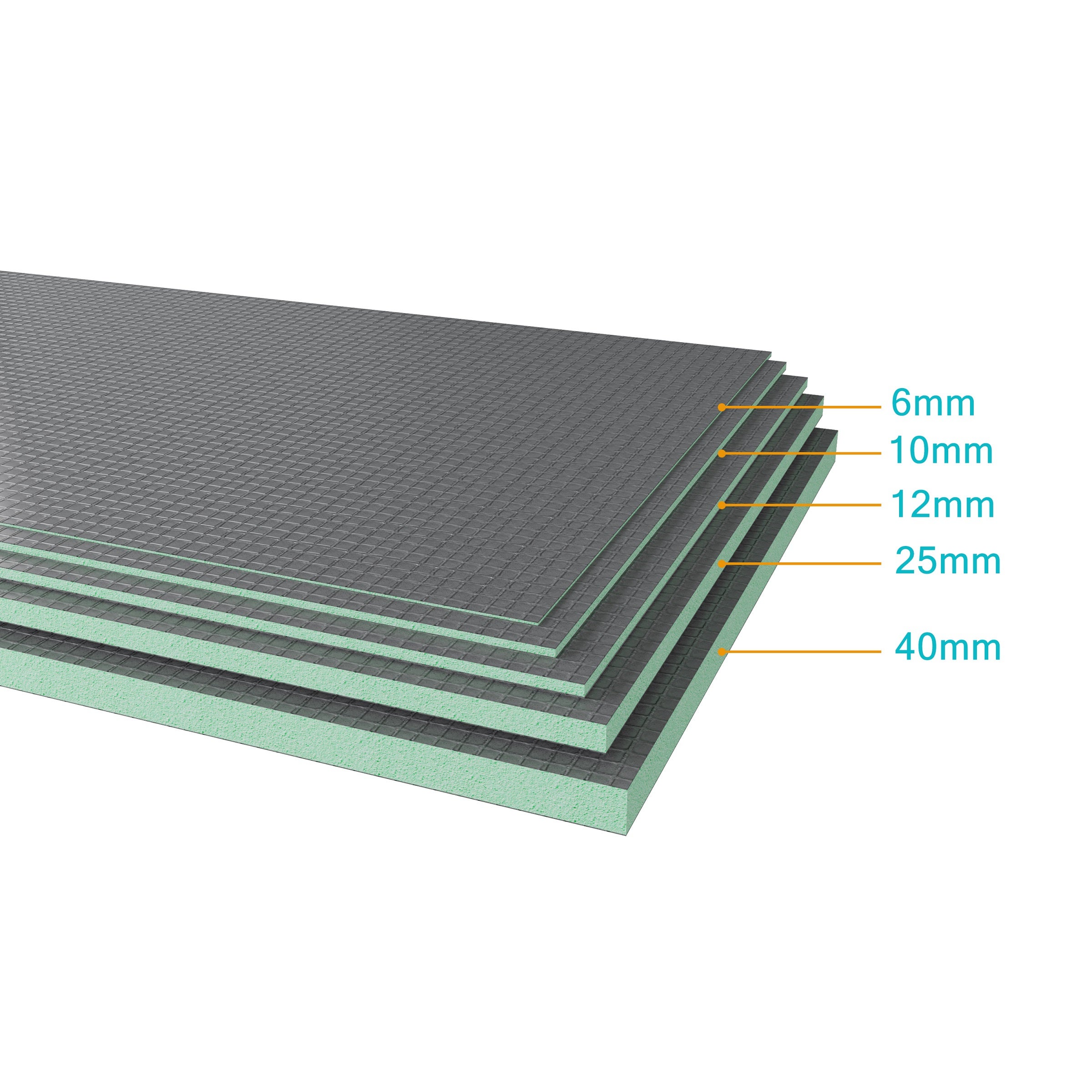 Panneau de construction à carreler - 250 x 60cm - Ép.40mm - Pack de 4 panneaux à carreler - Protection contre l'humidité - 4