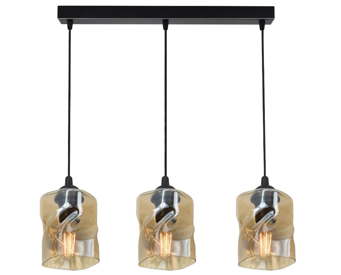 Lampa wisząca Felis czarno-herbaciany 3xE27x60W wym: 100 x 62 x 10 cm szkło Candellux
