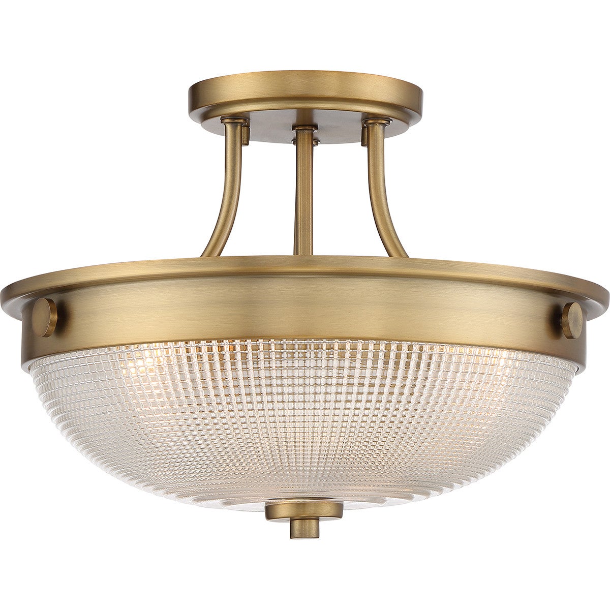 Plafonieră Quoizel Mantle, 2xE27, 60W, metal/sticlă, mosiț postarzată, 32,7x32,7x24,6 cm, IP20