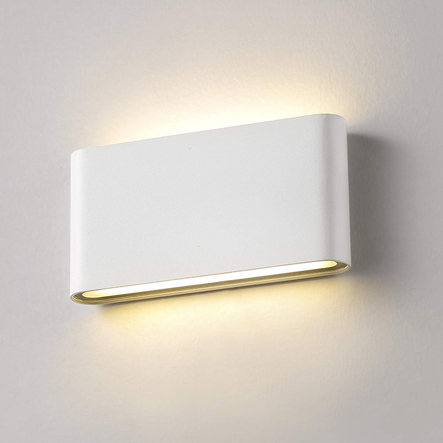 Lampa ścienna LED W wodoodporna nowoczesne kinkiety aluminiowe zewnętrzne lampy ścienne o konstrukcji góra i dół Foyer biała ciepła