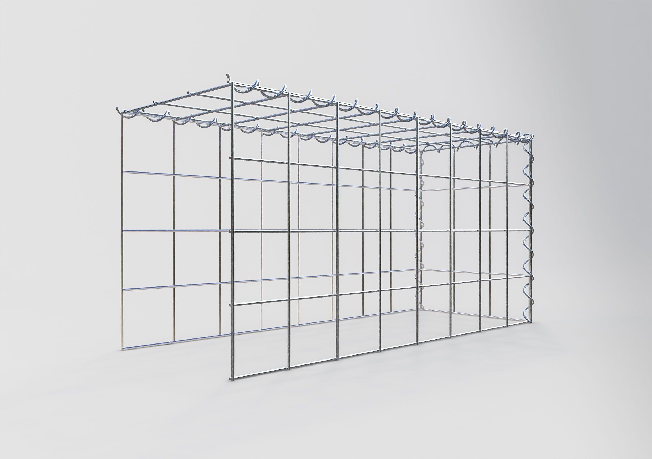 Gavión para ampliar y apilar, 80x40x30cm (LxHxP), malla 10 x 10cm, sin rejilla frontal ni inferior - 2