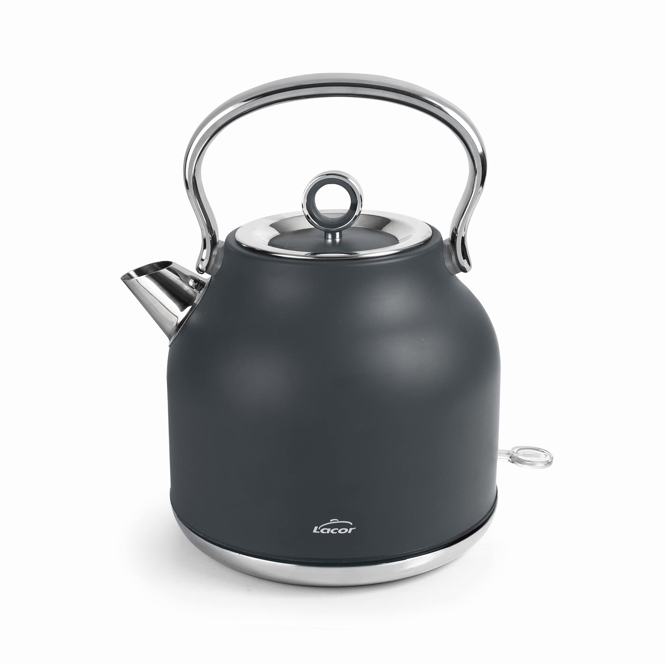 Lacor 69397 Bollitore Elettrico In Acciaio Inox 18/10, Finitura Grigio Opaco, 1,7L Con Tecnologia STRIX
