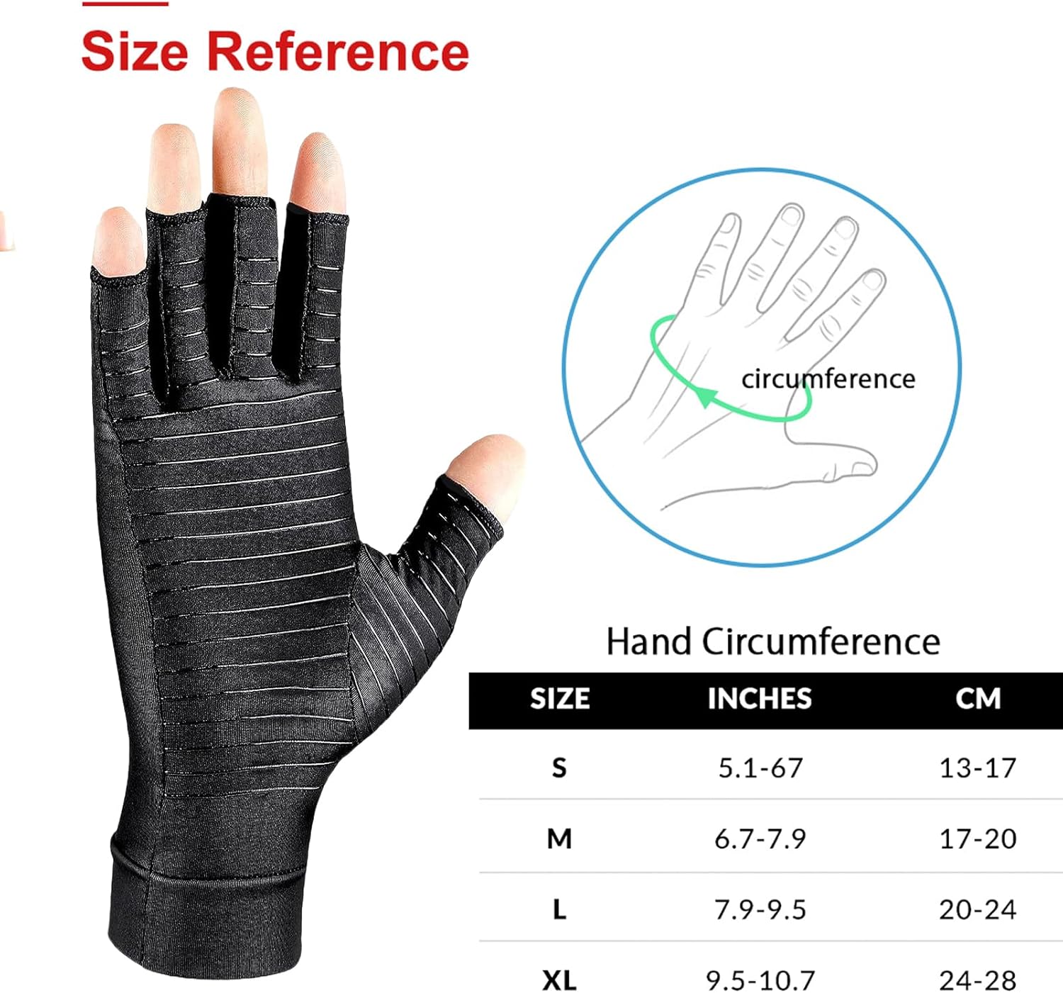 Guanto Mueller A Compressione Per Artrite E Sport - Supporto Per Mano E Polso, Taglia L/XL, Unisex, Nero