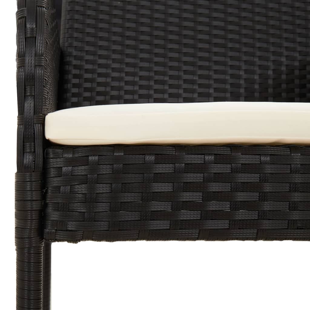 Maison Exclusive - Set da Pranzo da Giardino 5 pz Nero con Cuscini in Polyrattan - 8