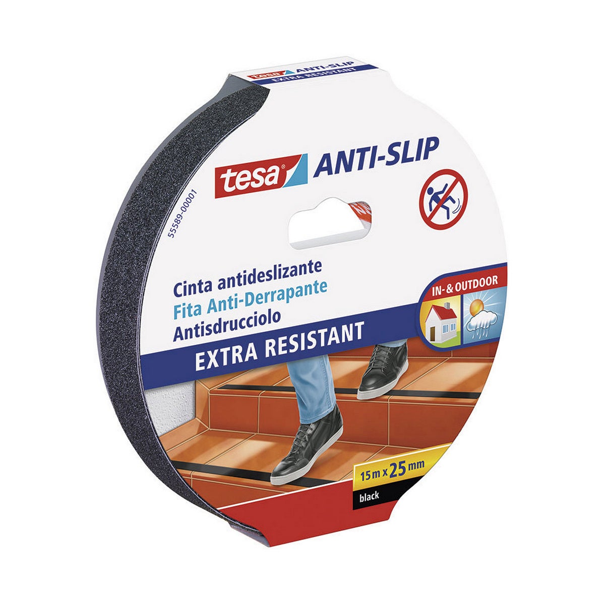 Rubans antid�rapants 15m x 25mm noir 55589 tesa - 4