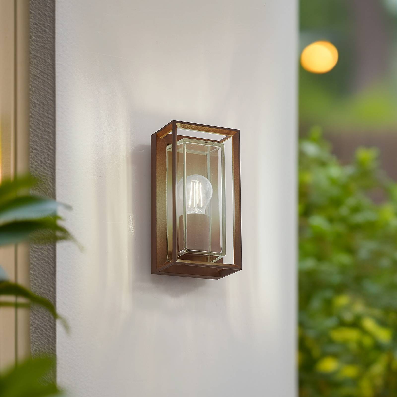 Applique murale d'extérieur Arcchio Ismera, couleur rouille, IP65, verre, E27, Applique Murale Exterieur, Luminaire Exterieur, Lampe Jardin, Eclairage - 3