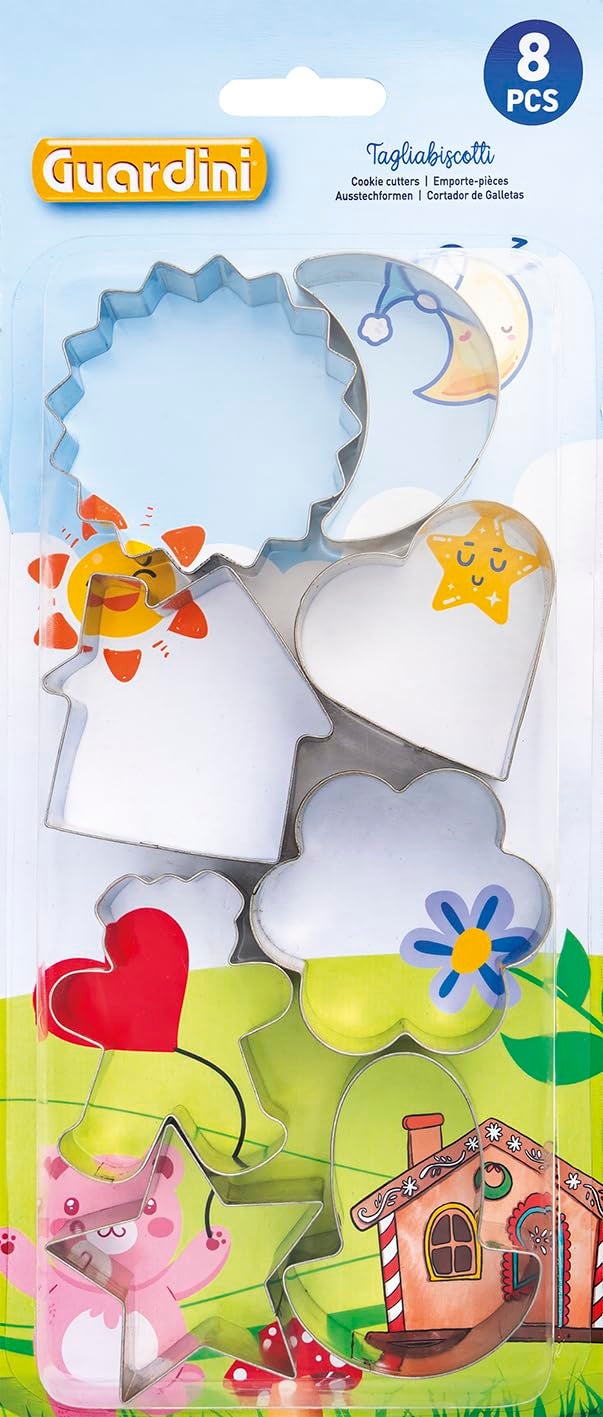 Set 6 Tagliabiscotti Natale Guardini - Formine In Banda Stagnata Per Dolci Fatti In Casa - 7x5 Cm